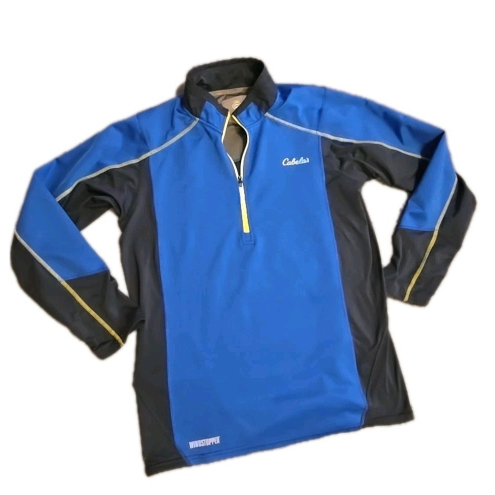 Cabela's XPG Men's Half Zip Windstopper Long Sleeve Shirt Large Blue Gray Hiking